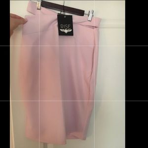 Rise Light Pink Cutout Pencil Skirt- Medium